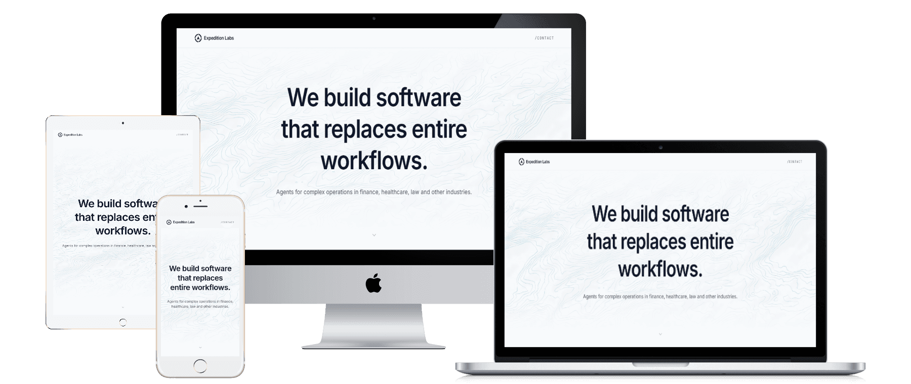 Expedition Labs website responsive mockups