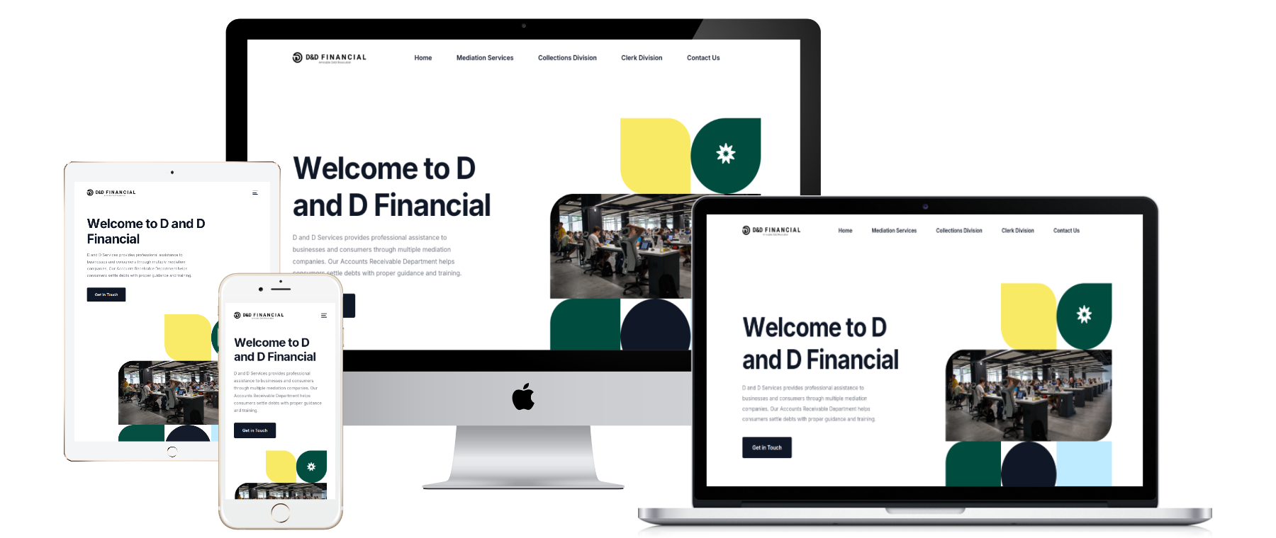 D&D FINANCIAL responsive website mockups
