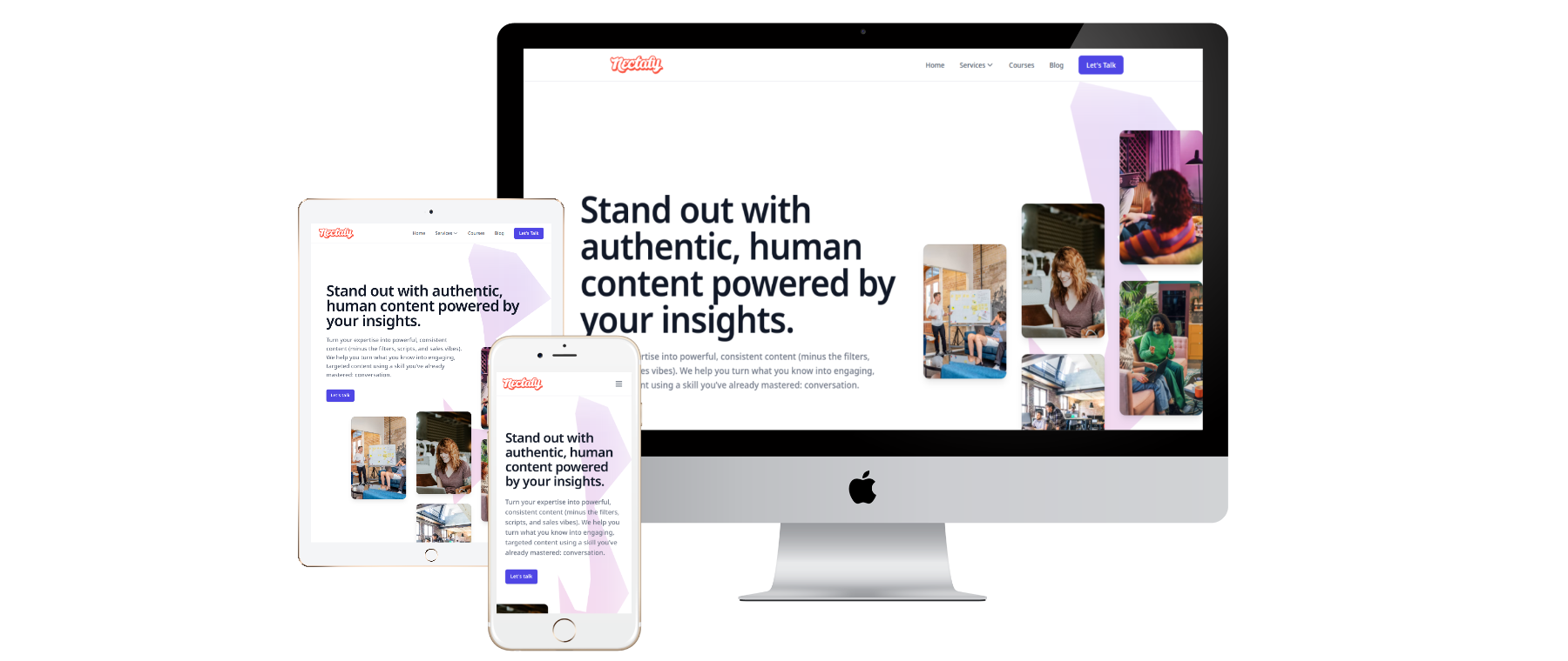 Nectafy website across three devices