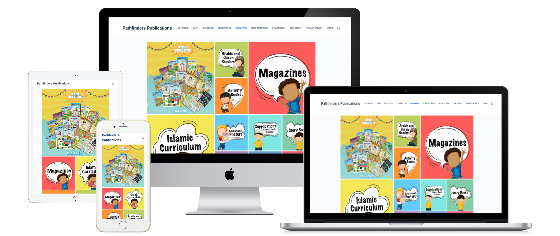 PATHFINDERS responsive website mockups