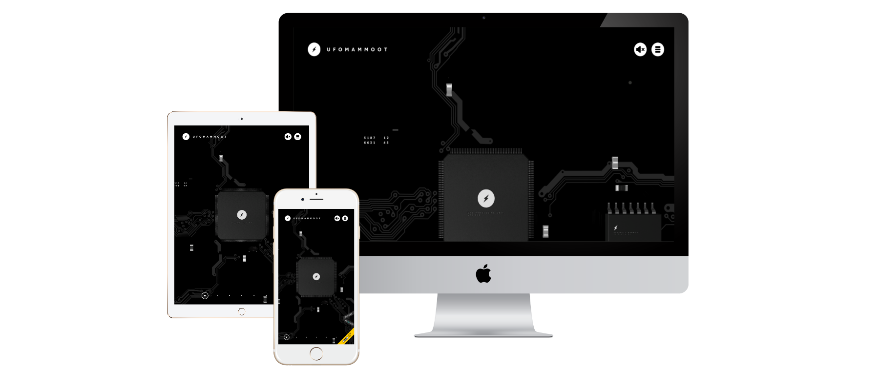 UFOMAMMOOT website across three devices